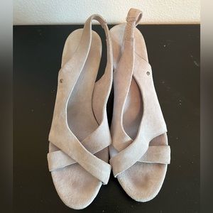 UGG size 8 hazel suede wedge heel sandals.